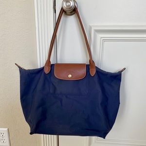 Longchamp Le Pliage Large Navy Tote Bag